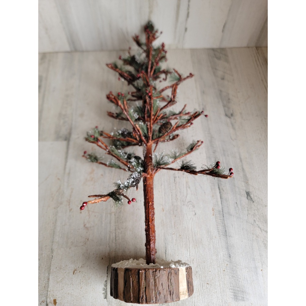 tree cranberry mistletoe bare branch Xmas home decor figure